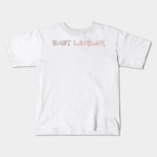 IRON TEXT || EAST LONDON (WHITE) Kids T-Shirt